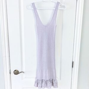FREE people lavender lilac knit tunic top mini sweater Small @A8